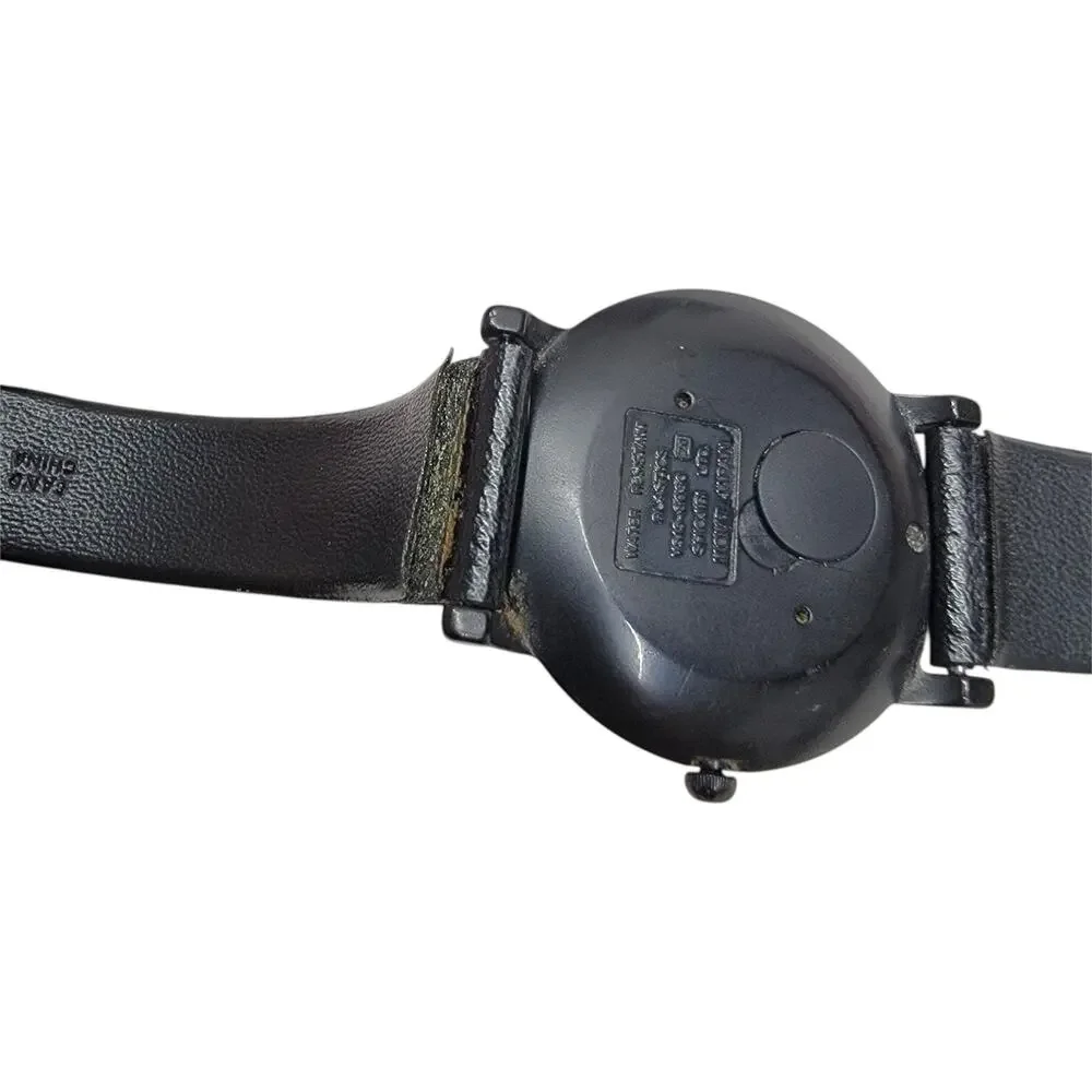 Vintage Lorus Disney Goofy Backwards Reverse Dial Analog Watch Black Running